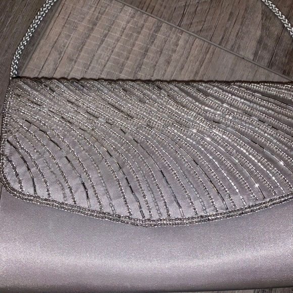 SASHA NY Silver sparkly Beaded Crossbody Clutch - Picture 6 of 10